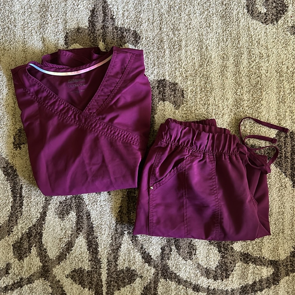 Scrubstar Women's Burgundy Scrub Set